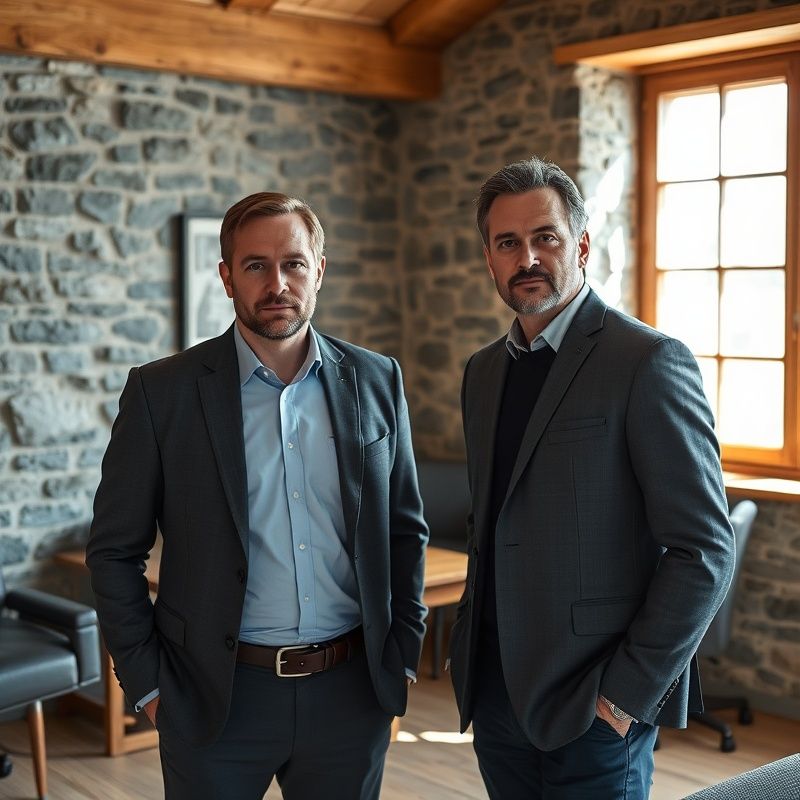 Portret ekipe Zupančič & Horvat v alpski pisarni
